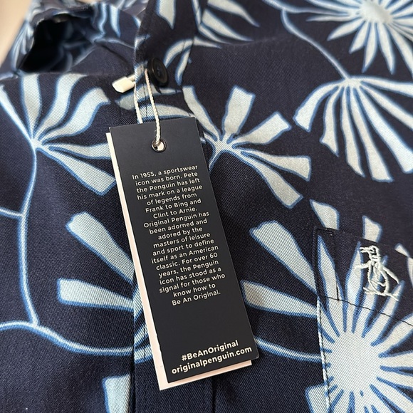 NWT original Penguin by Munsingwear size large men’s button down shirt L floral - Picture 9 of 11